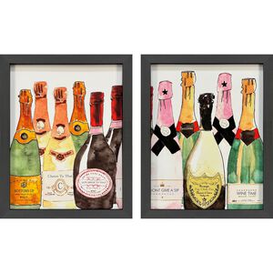 Bubbly Multi and Black and Green and Orange Framed Art