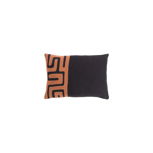 Nairobi 19 X 13 inch Burnt Orange and Black Lumbar Pillow
