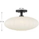 Traditional 1 Light 18 inch Matte Black Semi-Flush Ceiling Light