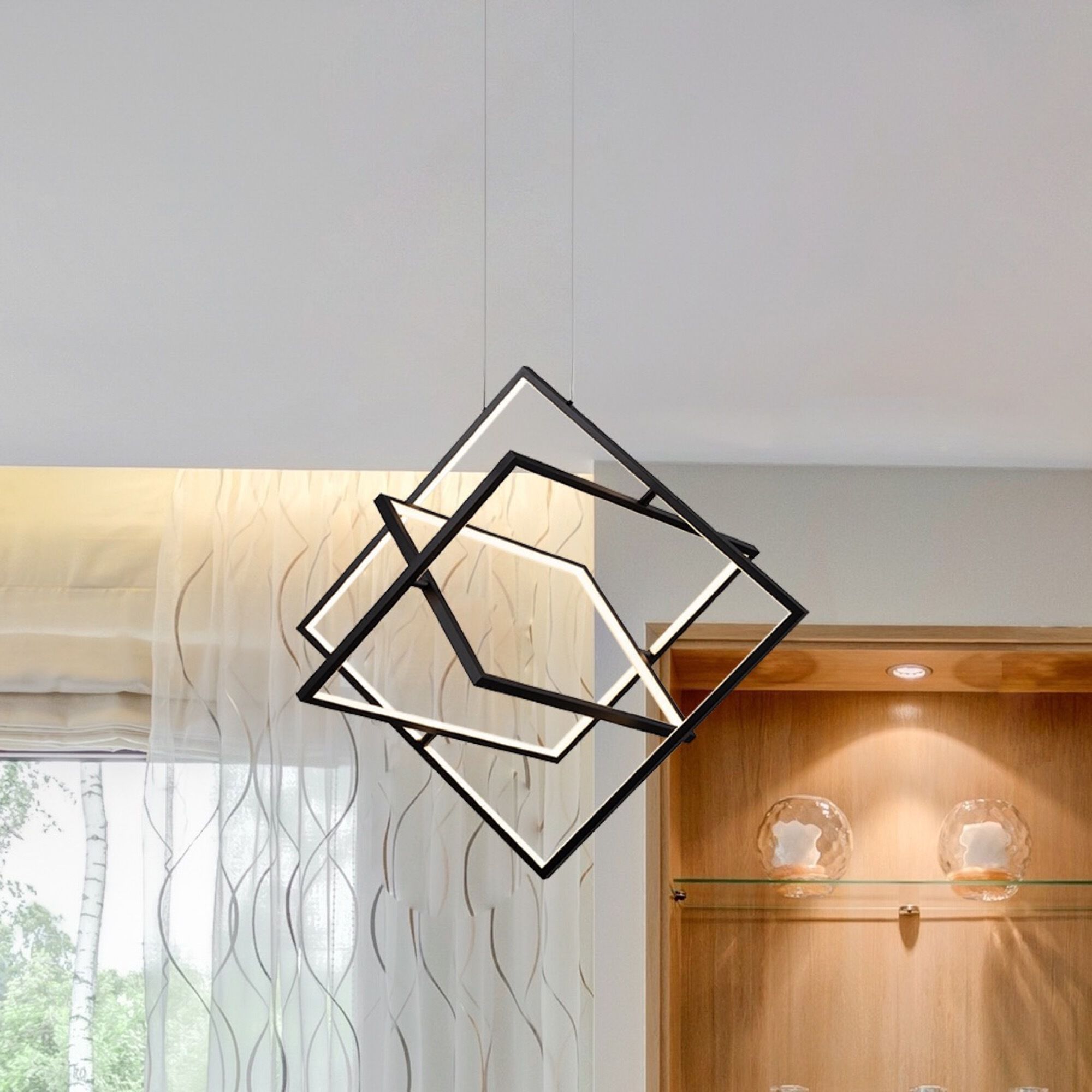 Graymar LED 34 inch Black Chandelier Ceiling Light