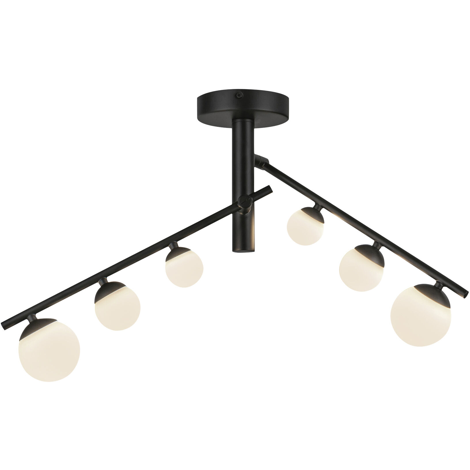 Cypress LED 7.38 inch Black/Opal Glass Semi-Flush Mount Ceiling Light