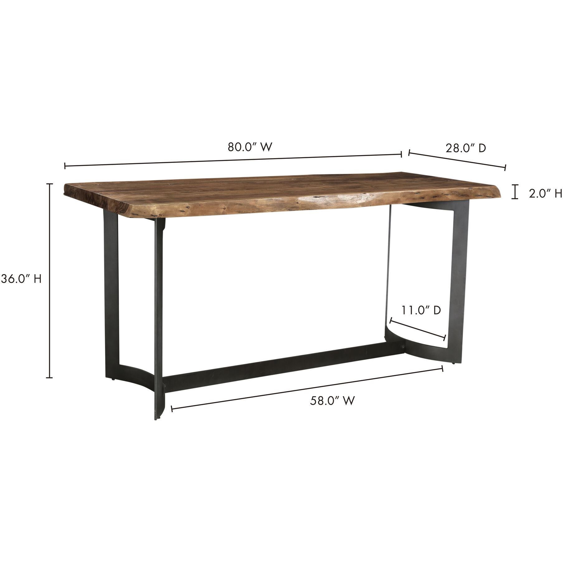 Bent Natural Counter Table