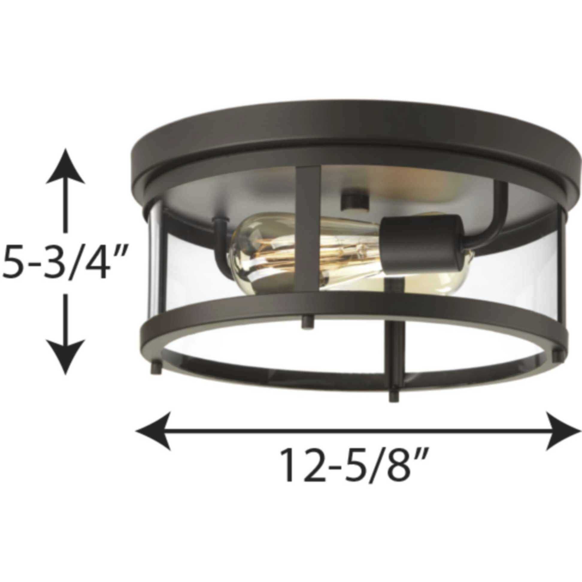 Gunther 2 Light 13 inch Antique Bronze Outdoor Flush Mount