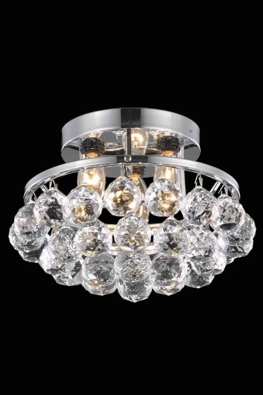 Corona 3 Light 10 inch Chrome Flush Mount Ceiling Light