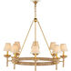 Vichy 8 Light 35.5 inch Contemporary Gold Leaf and Contemporary Gold Chandelier Ceiling Light, Suzanne Duin Collection