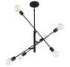 Contemporary 6 Light 26 inch Matte Black Chandelier Ceiling Light