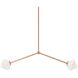 Novo 2 Light 38.75 inch Aged Gold Brass Pendant Ceiling Light in Aged Gold Brass and Opal Glass