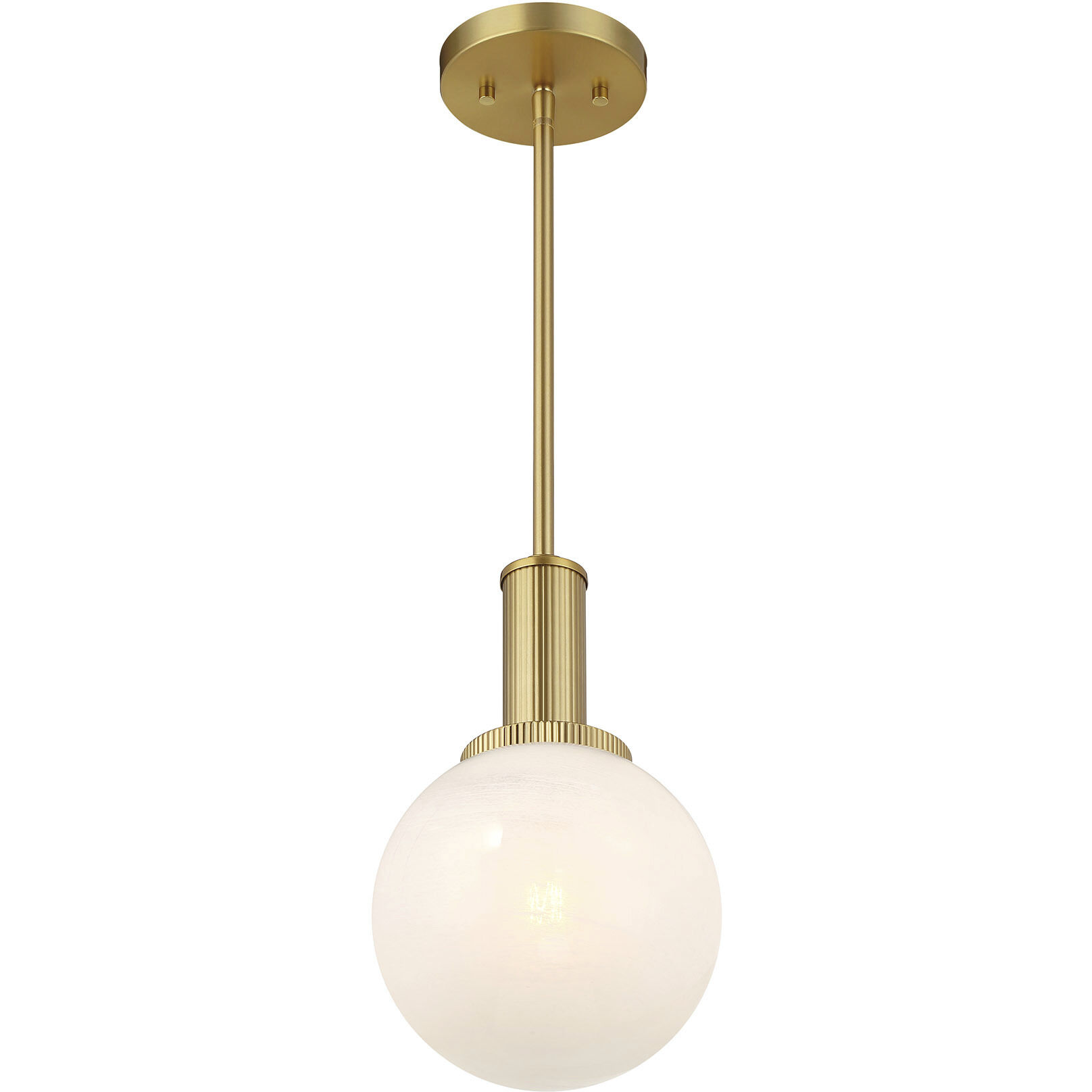 Modern 1 Light 8 inch Natural Brass Pendant Ceiling Light