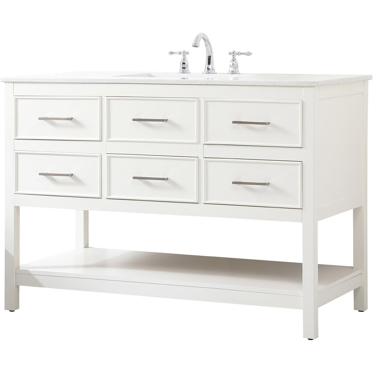 Sinclaire 48 X 22 X 34 inch White Vanity Sink Set