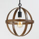 Compass 1 Light 12 inch Antique Pecan and Black Single Pendant Ceiling Light