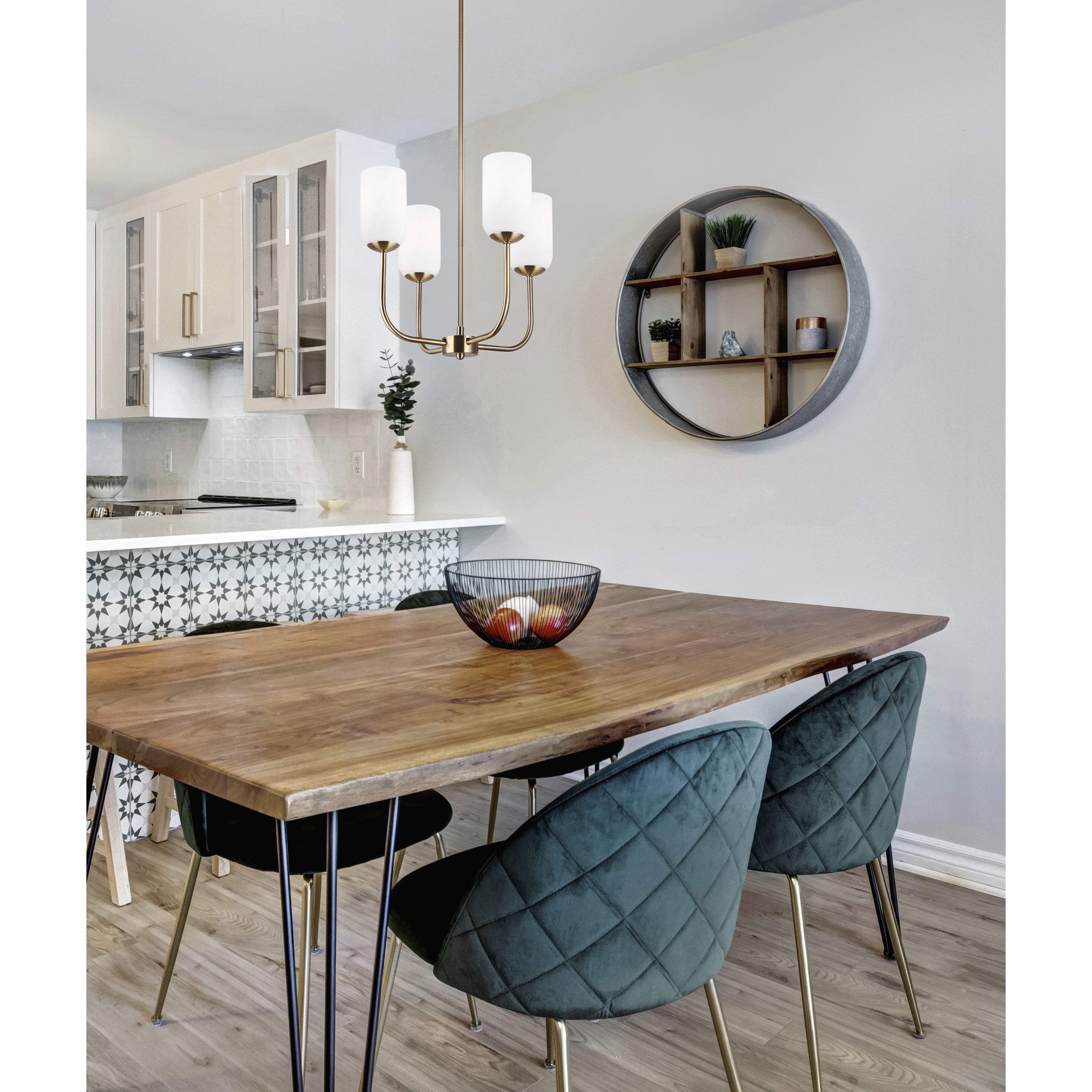 Novalee 4 Light 19 inch Gold Chandelier Ceiling Light