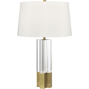 Upright 27 inch 150.00 watt Clear with Brass Table Lamp Portable Light