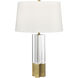 Upright 27 inch 150.00 watt Clear with Brass Table Lamp Portable Light