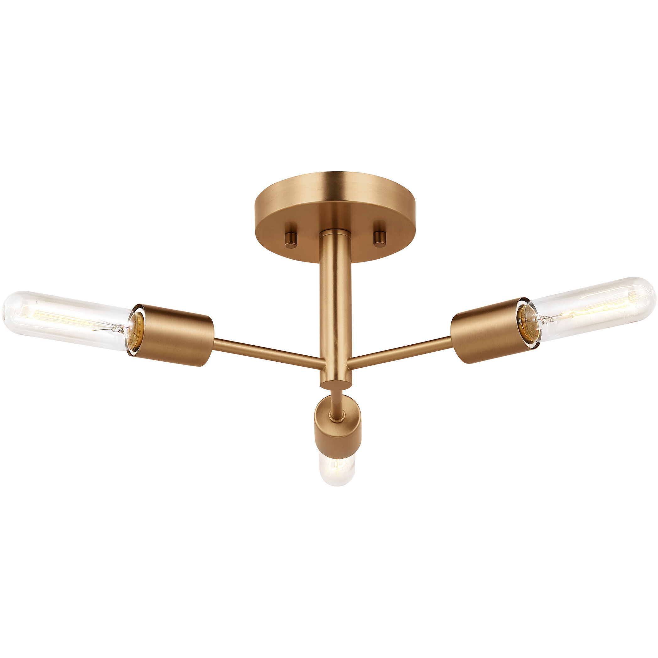 Sean Lavin Axis 3 Light 24 inch Satin Brass Semi-Flush Mount Ceiling Light