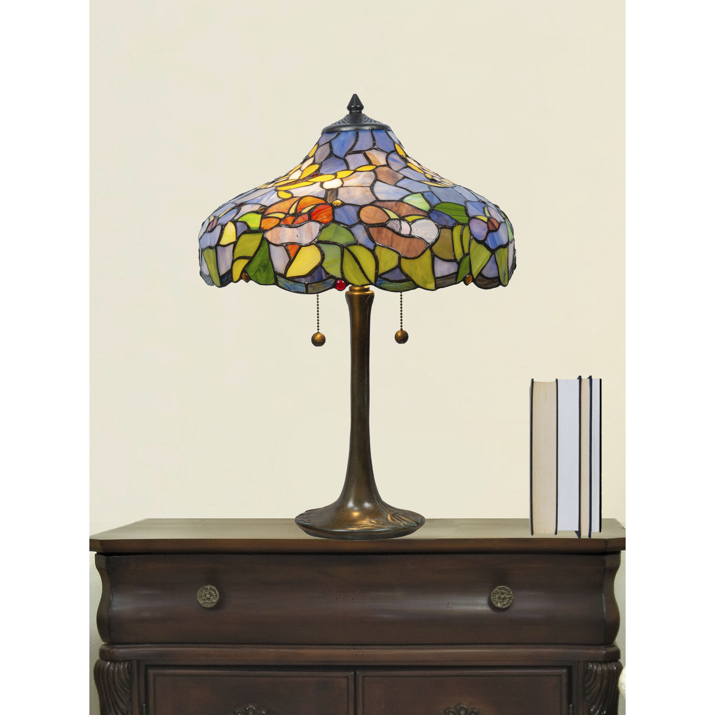 Madrina 24.5 inch 75.00 watt Bronze Tiffany Table Lamp Portable Light