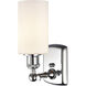 Ballston Clymer 1 Light 4 inch Polished Chrome Sconce Wall Light in Matte White Glass, Ballston