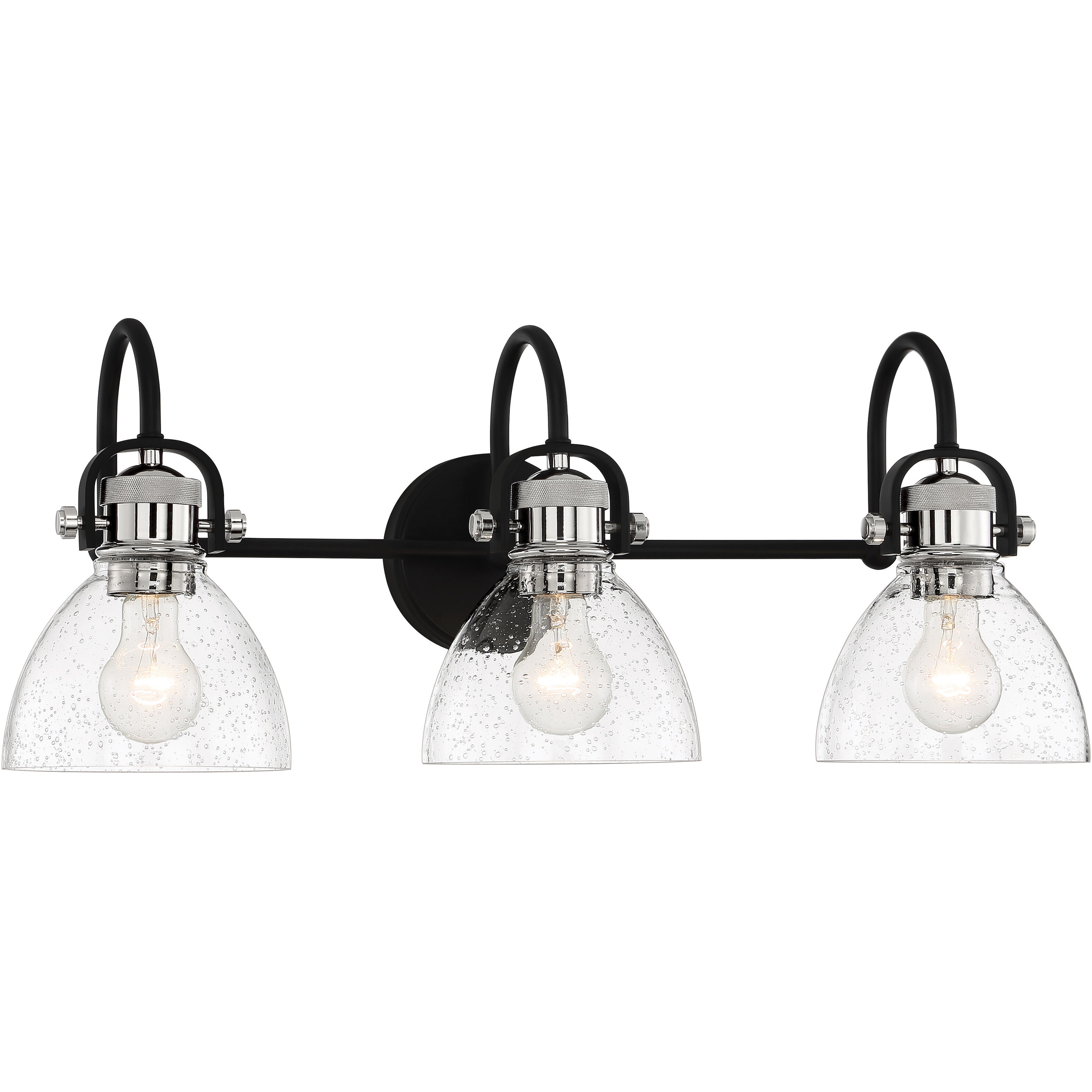 Monico 3 Light 26 inch Coal/Polished Nickel Bath Light Wall Light
