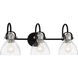 Monico 3 Light 26 inch Coal/Polished Nickel Bath Light Wall Light