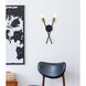 Armin 2 Light 4 inch Black and Brass Wall Sconce Wall Light