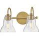 Vera LED 15 inch Lacquered Brass Bath Light Wall Light
