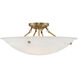 Oasis 4 Light 24 inch Antique Brass Semi-Flush Mount Ceiling Light