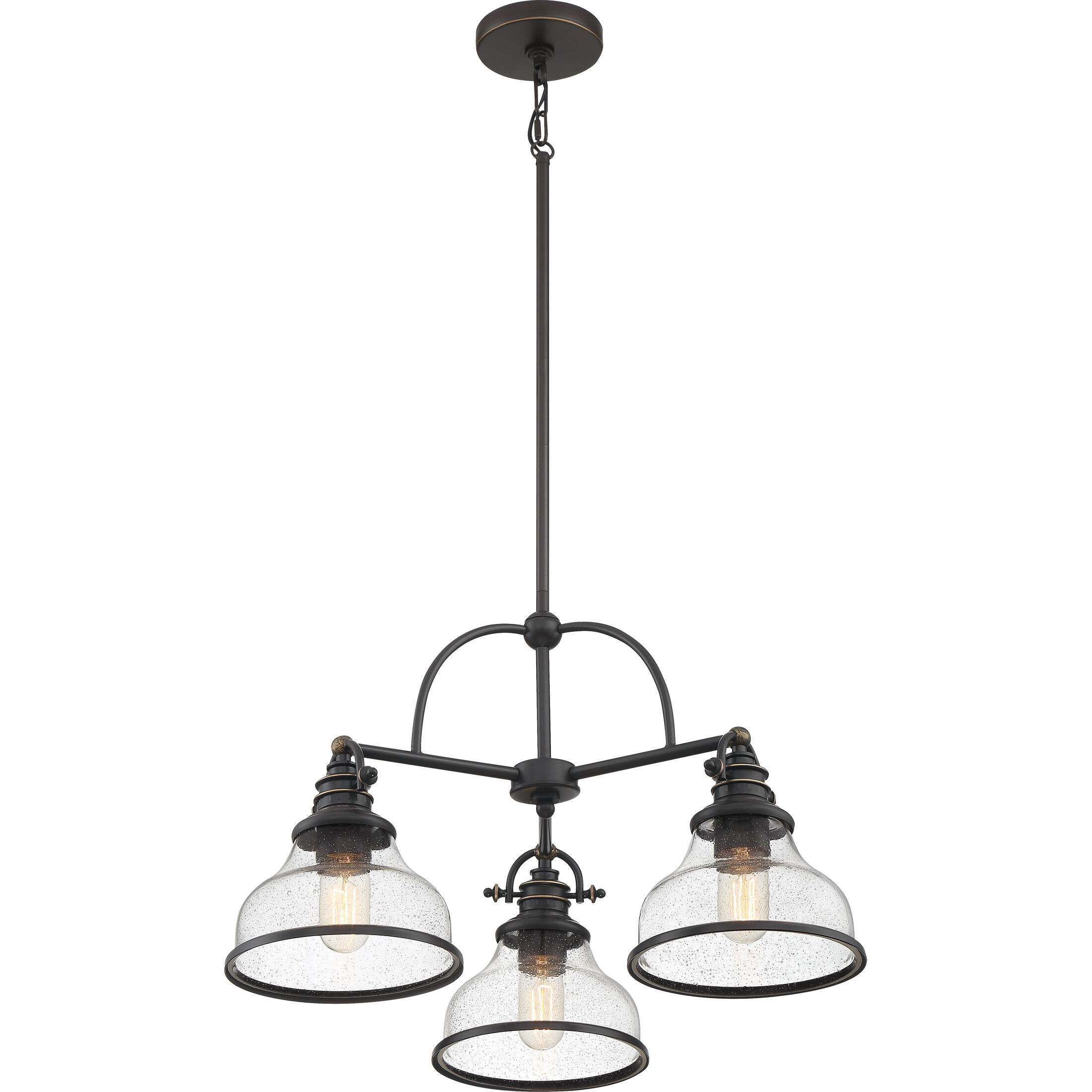 Grant 3 Light 24 inch Palladian Bronze Dinette Chandelier Ceiling Light