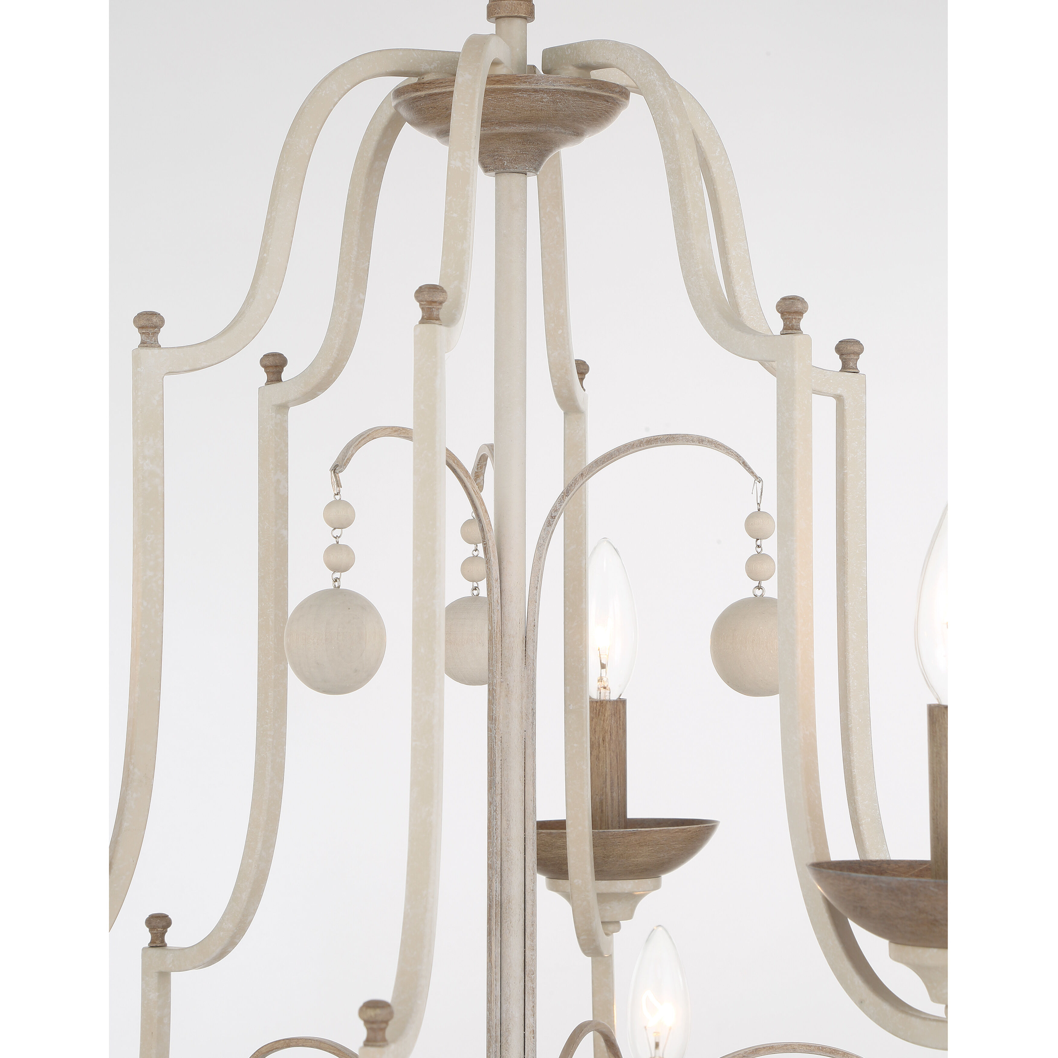 Colonial Charm 9 Light 33.13 inch White Wash and Sun Dried Clay Chandelier Ceiling Light