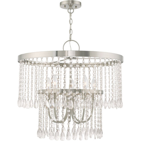 Elizabeth 5 Light 24 inch Brushed Nickel Pendant Chandelier Ceiling Light