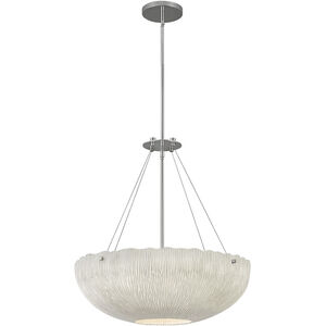 Lisa McDennon Coral LED 25 inch Shell White with Polished Nickel Indoor Chandelier Ceiling Light, Convertible to Semi-Flush