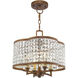 Grammercy 4 Light 14 inch Hand Painted Palacial Bronze Convertible Mini Chandelier/Ceiling Mount Ceiling Light