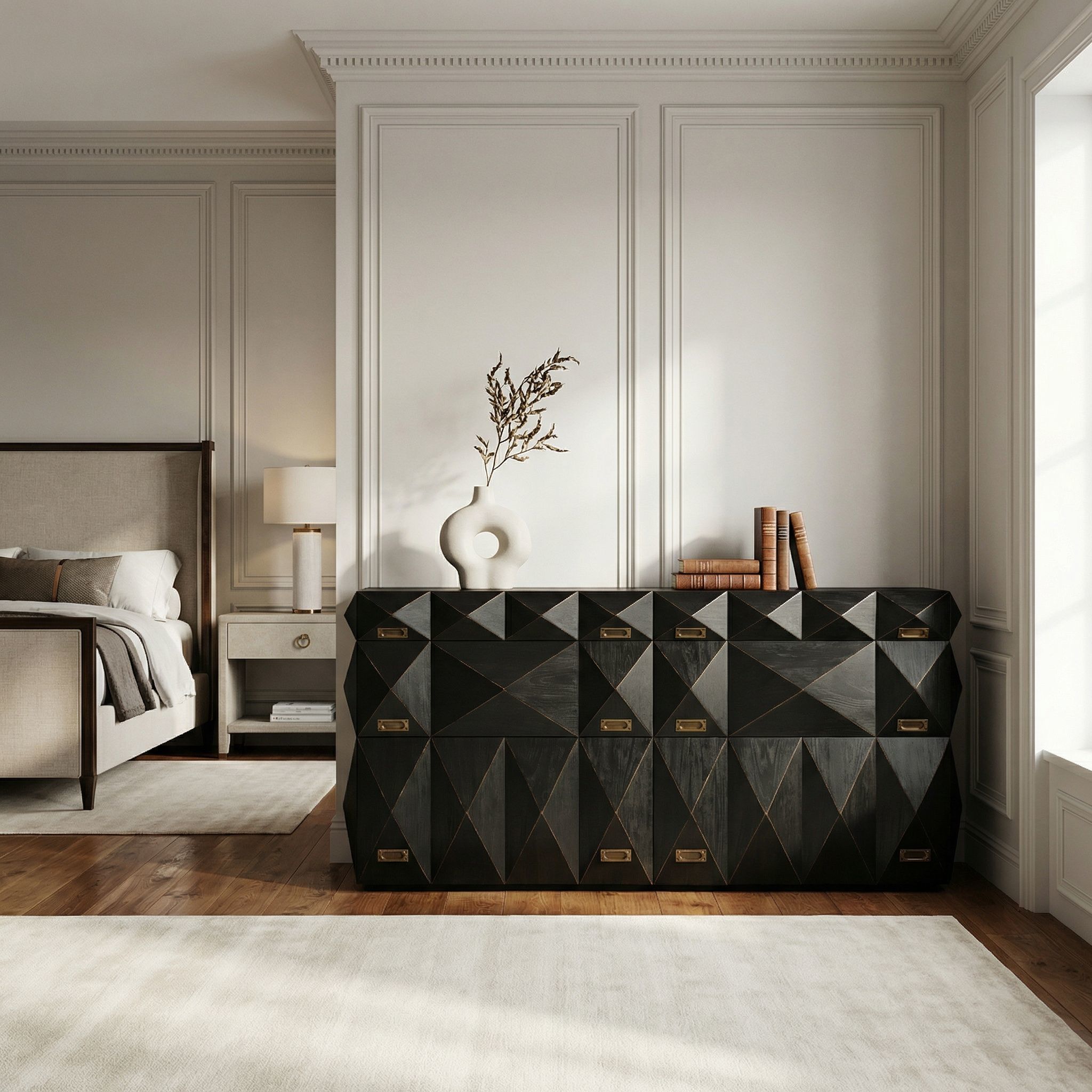 Allegra Hand Rubbed Black Dresser