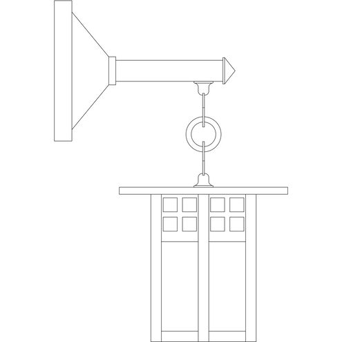 Glasgow 1 Light 12.12 inch Mission Brown Outdoor Wall Mount in Frosted