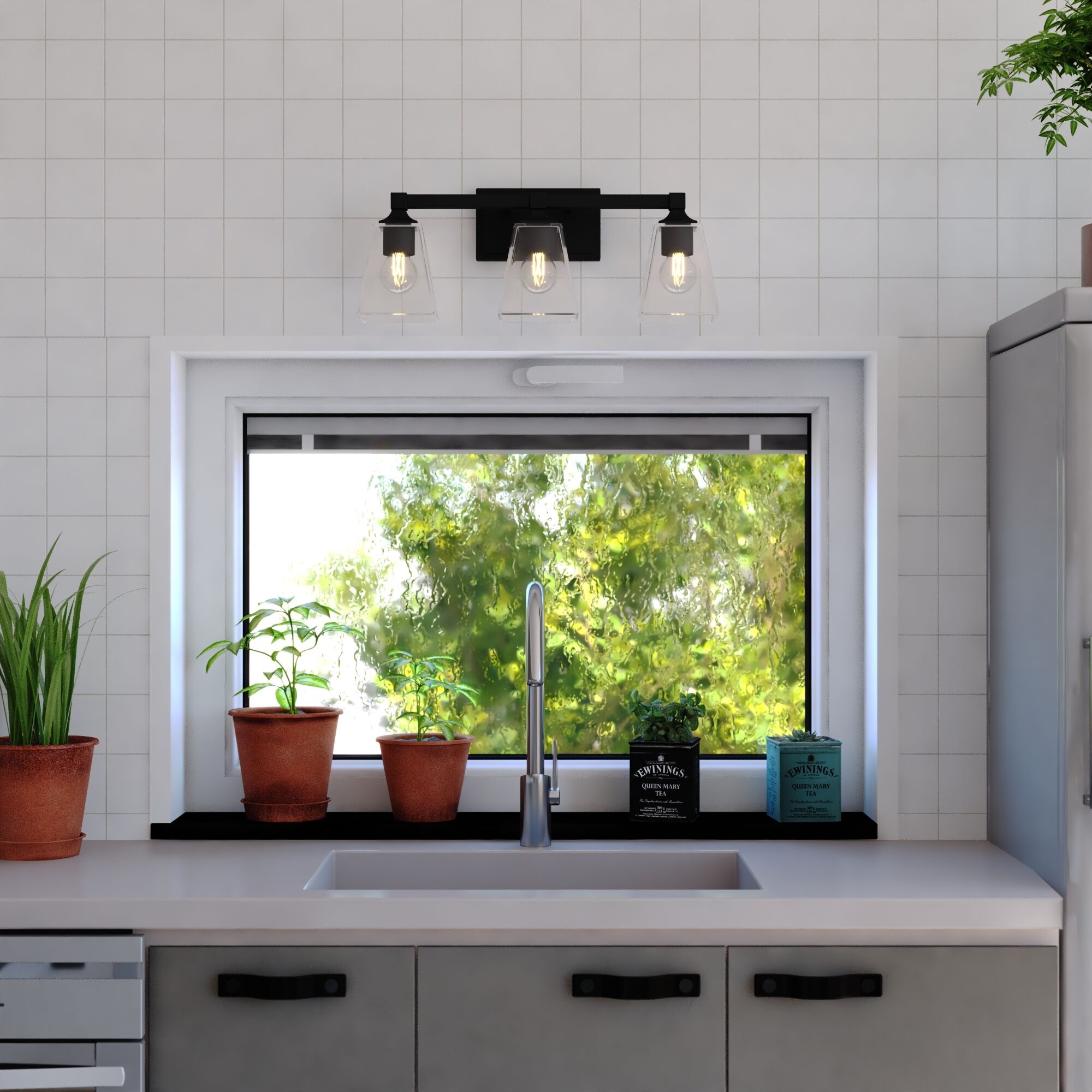 Wallingford 3 Light 22.5 inch Matte Black Bathroom Vanity Wall Light