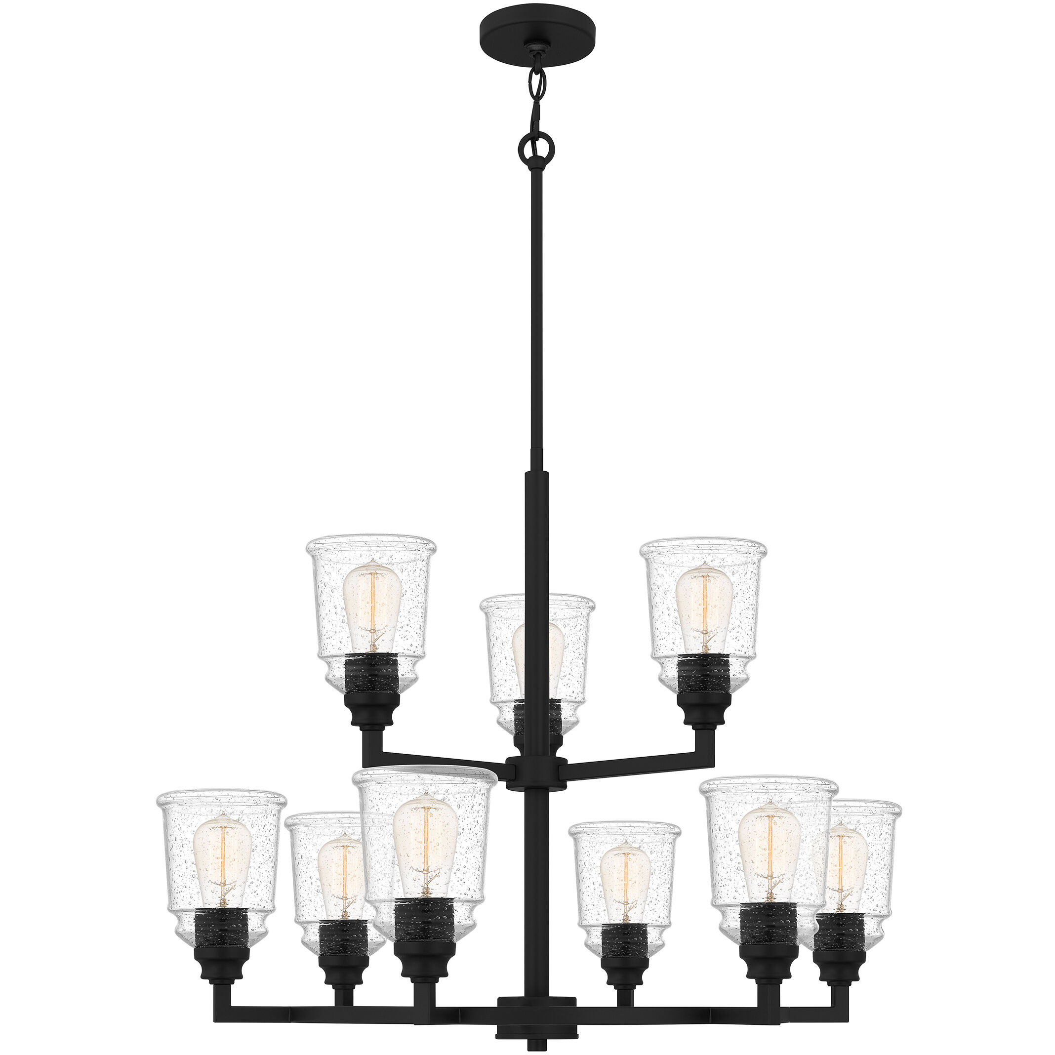 McIntire 9 Light 30 inch Matte Black Chandelier Ceiling Light