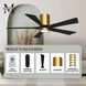 Atlas Irene-5HLK 42 inch Brushed Brass with Matte Black Blades Ceiling Fan, Flush Mounted