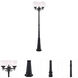 Havana 3 Light 85 inch Matte Black Exterior Post Combo