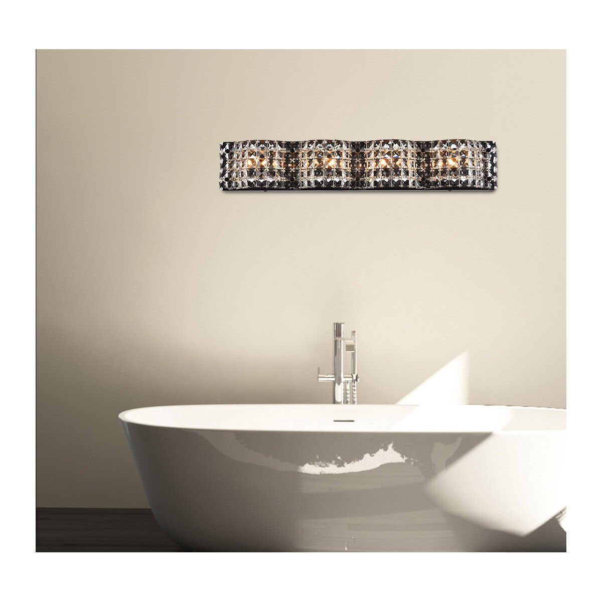 Ollie 4 Light 27 inch Black Bath Sconce Wall Light