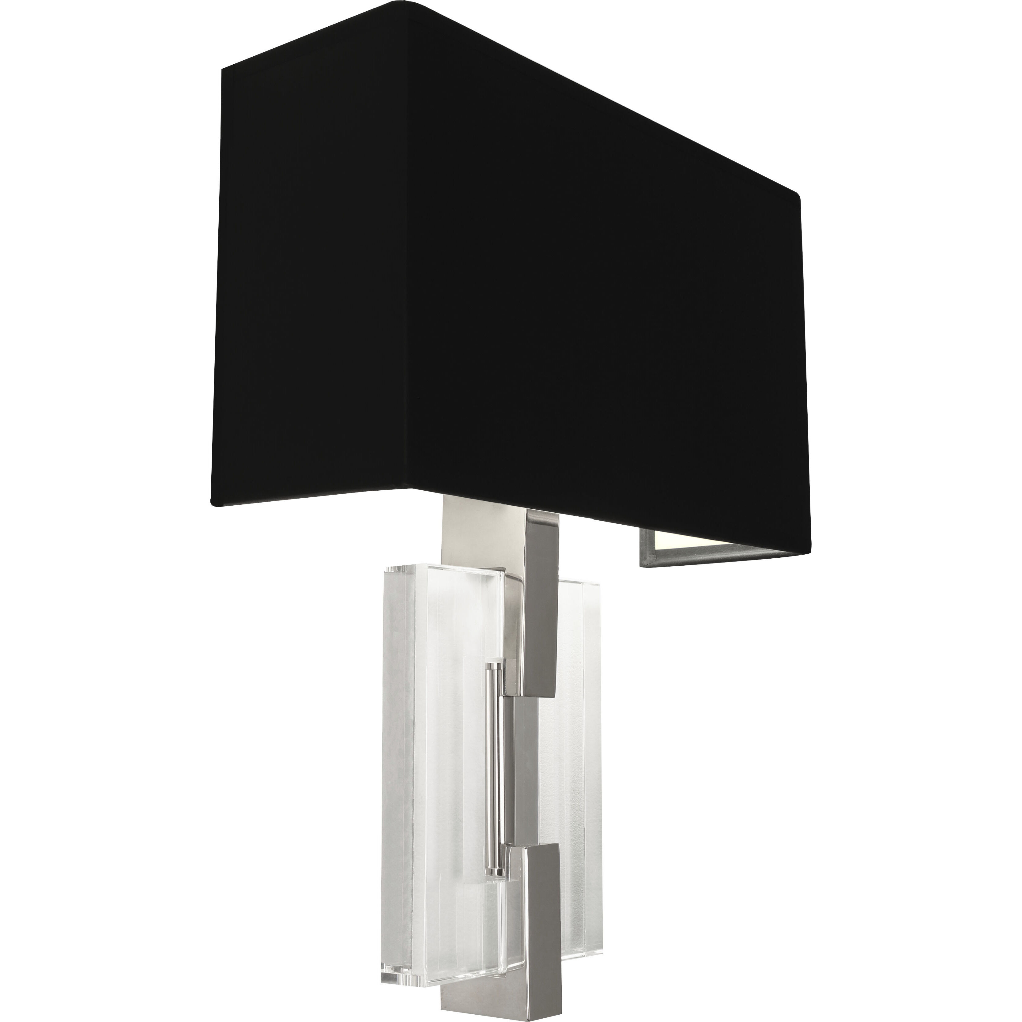 Lincoln 2 Light 12 inch Polished Nickel ADA Wall Sconce Wall Light in Black With Matte Silver