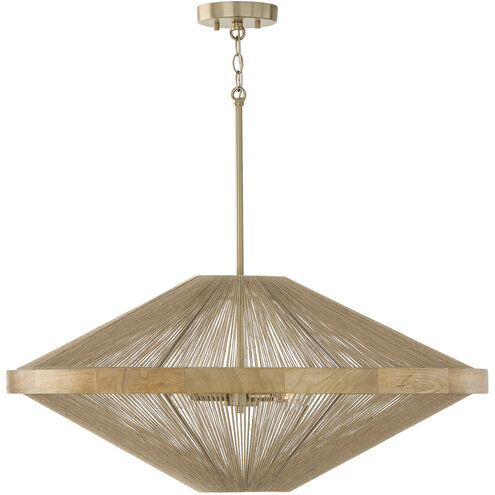 Maya 4 Light 31 inch Matte Brass Pendant Ceiling Light