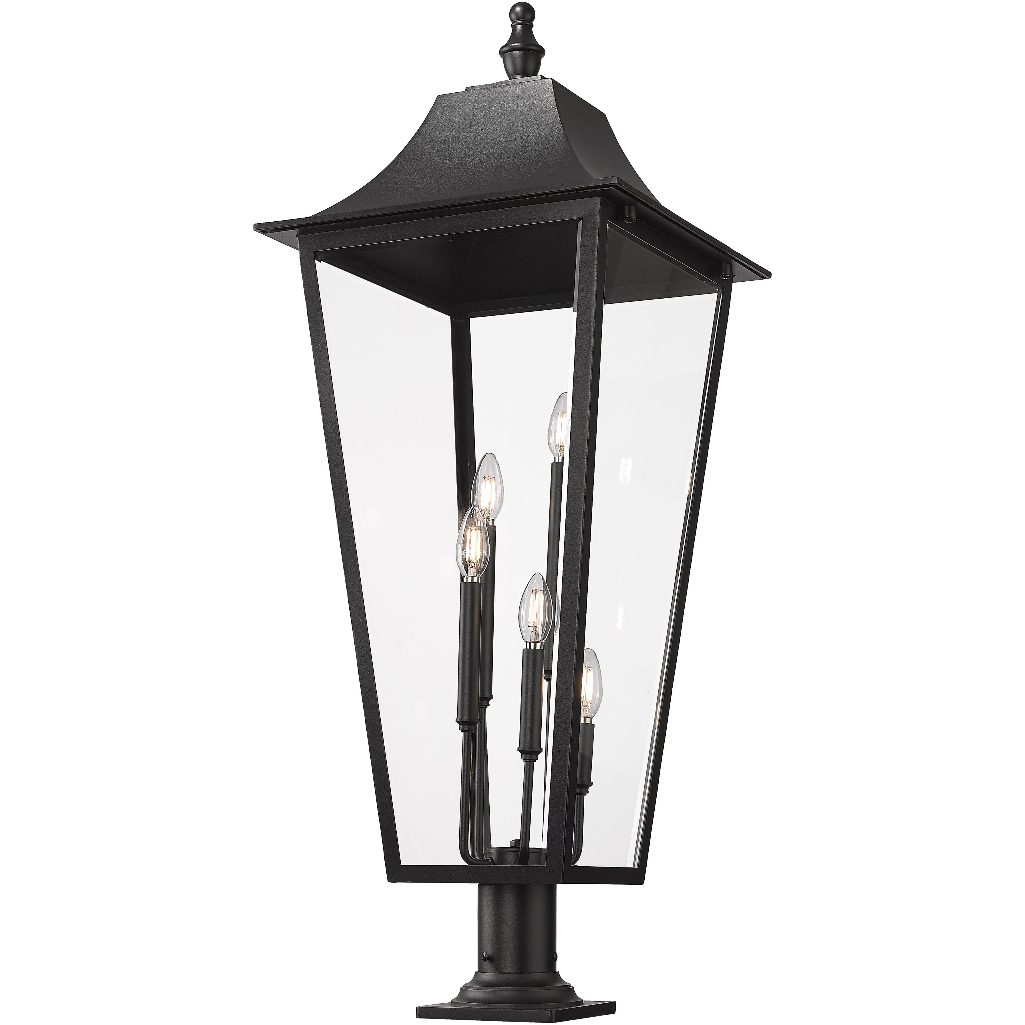 Gannon 5 Light 42.25 inch Black Outdoor Pier Mounted Fixture in G9