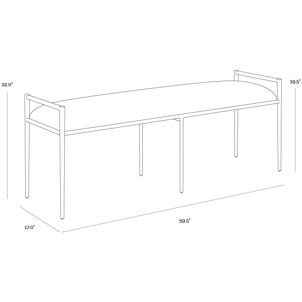 Esai Zenith Taupe Grey Bench