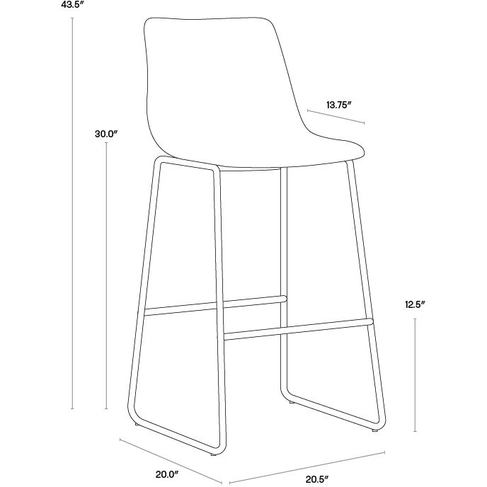 Cal 43.5 inch Antique Black Barstool, Set Of 2