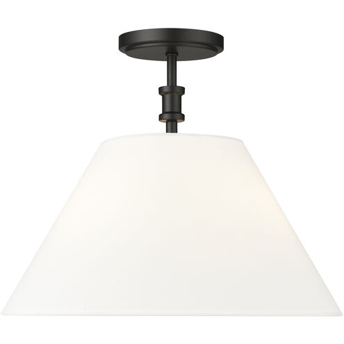 Adorra 3 Light 16 inch Matte Black Indoor Semi-Flush Ceiling Light