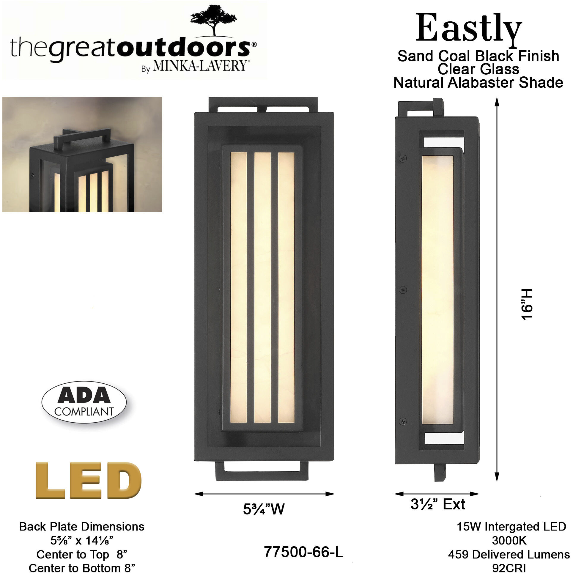 Eastly Outdoor Wall Sconce in Sand Coal, Great Outdoors
