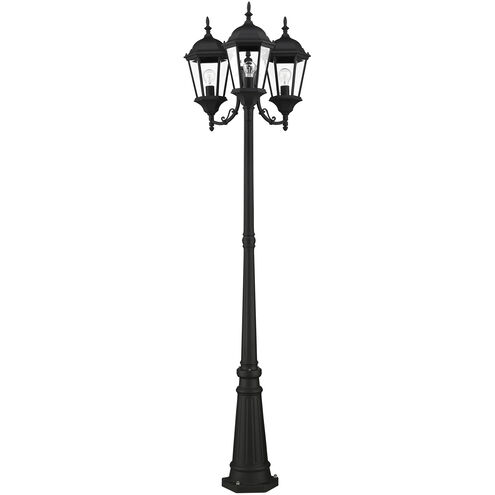 Hamilton 3 Light 86 inch Textured Black Outdoor Post Light