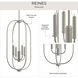 Reines 4 Light 14 inch Brushed Nickel Foyer Pendant Ceiling Light