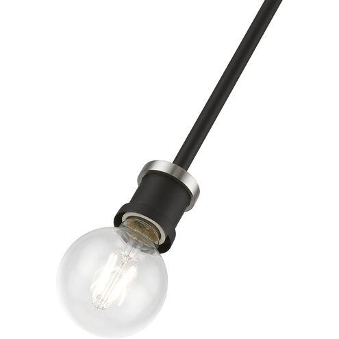 Lansdale 1 Light 5 inch Black with Brushed Nickel Accents Single Pendant Ceiling Light, Single