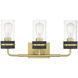 Marbridge 3 Light 20 inch Vintage Brass and Matte Black Bathroom Vanity Light Wall Light