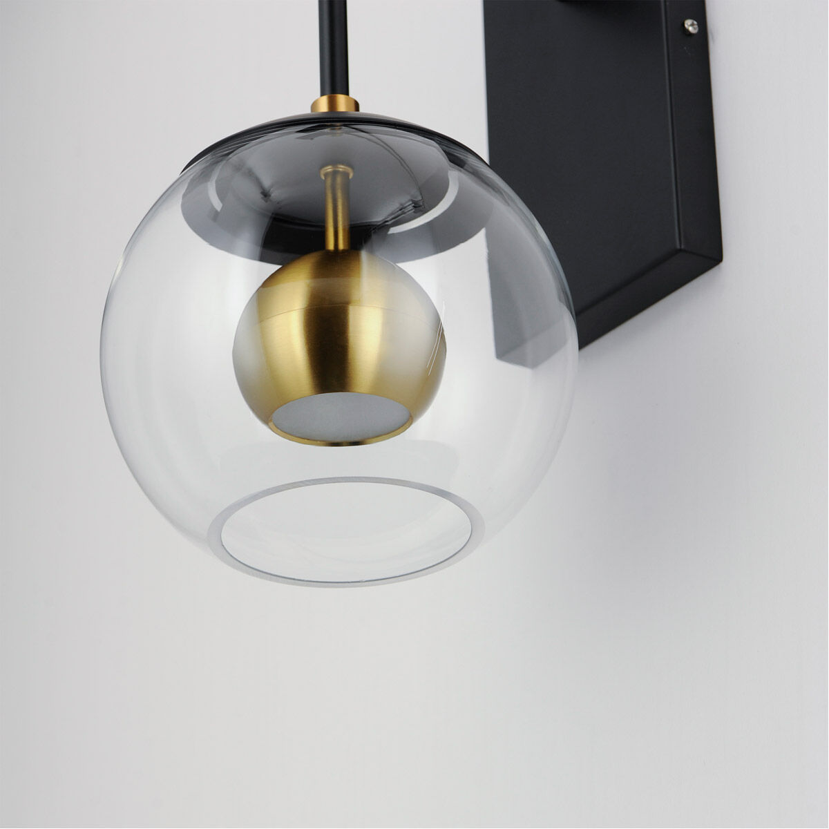 Nucleus LED 7 inch Black and Natural Aged Brass Wall Sconce Wall Light