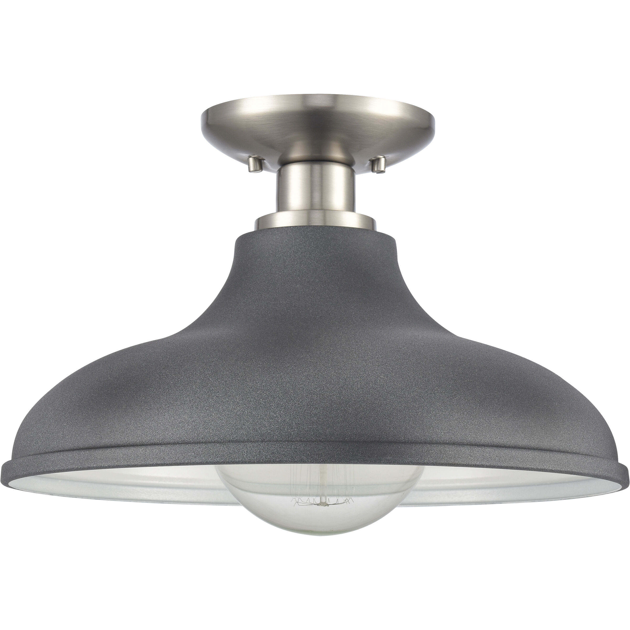 Grenville 1 Light 13 inch Zinc with Brushed Nickel Semi Flush Mount Ceiling Light
